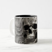 Techno schedels 007 tweekleurige koffiemok (Voorkant links)