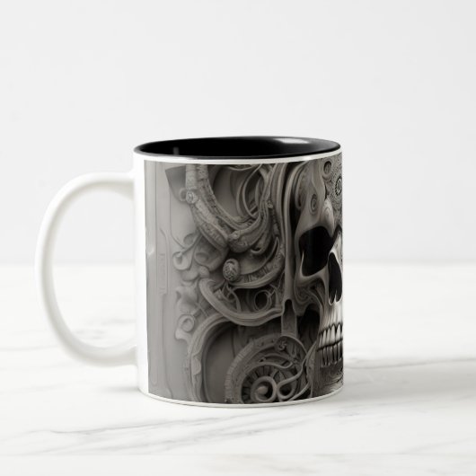 Techno schedels 007 tweekleurige koffiemok (Links)