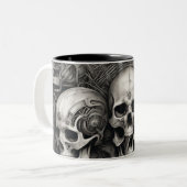 Techno schedels 011 tweekleurige koffiemok (Voorkant links)