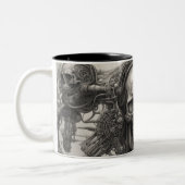 Techno schedels 030 tweekleurige koffiemok (Links)