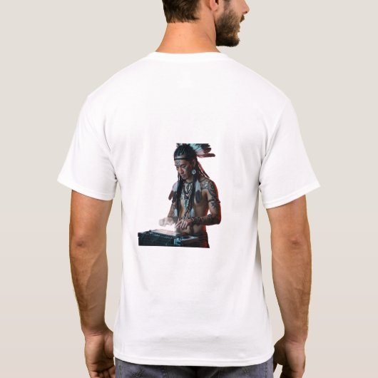 Techno Shaman T-shirt serie Mannen Basic T-shirt (Achterkant)