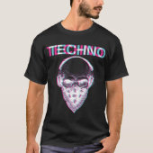 Techno Skull Glitch Trippy EDM Rave Hardstyle Gift T-shirt (Voorkant)