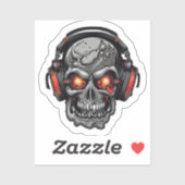 Techno Skull met hoofdtelefoon Sticker (Vel)