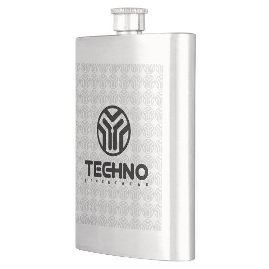 Techno Streetslijtage - Logo - Flask Heupfles (Links)