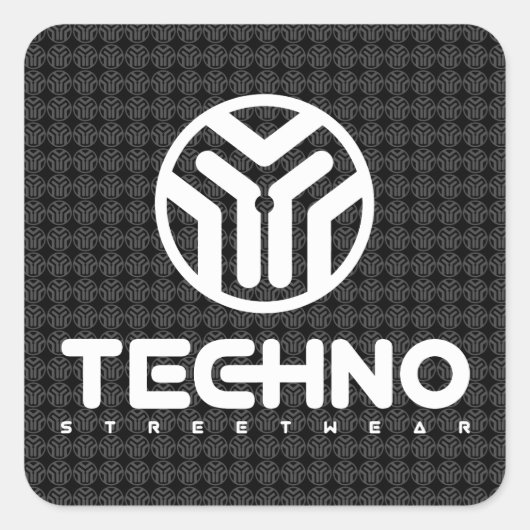 Techno Streetwear - Logo - Stickers (Voorkant)