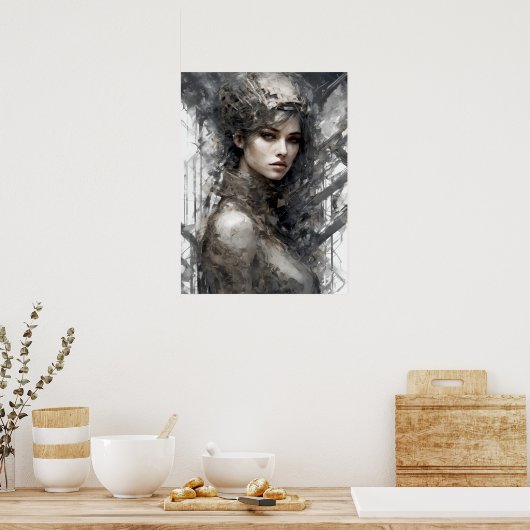 Techno Traces: Femme Machine Poster (Keuken)