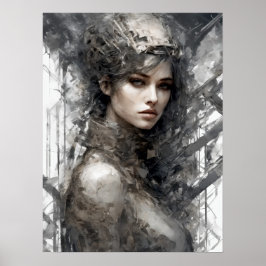 Techno Traces: Femme Machine Poster