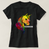 Techno Unicorn Trance EDM Rave T-shirt (Design voorkant)