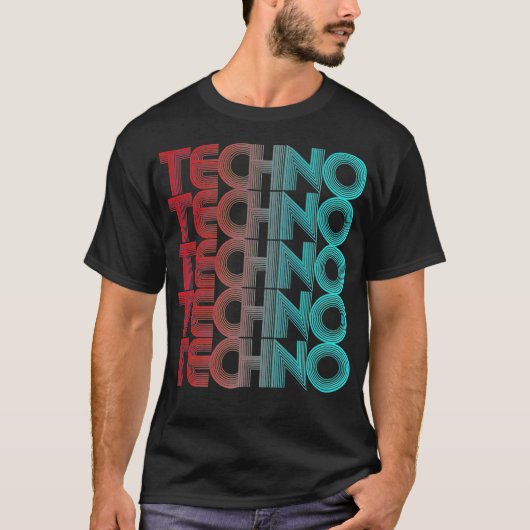 Techno Vaporwave Techno House Music EDM Lover DJ T-shirt (Voorkant)