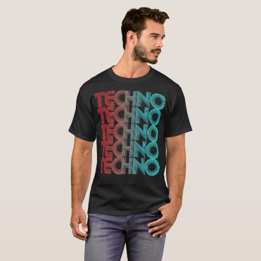 Techno Vaporwave Techno House Music EDM Lover T-shirt (Voorkant volledig)