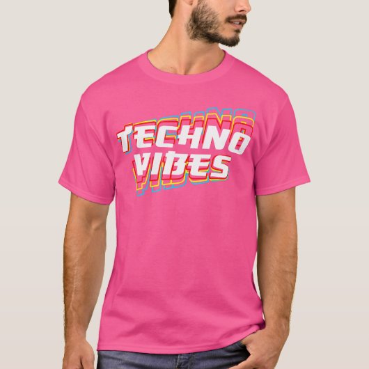 Techno Vibes Raver DJ Party Festival EDM T-shirt (Voorkant)