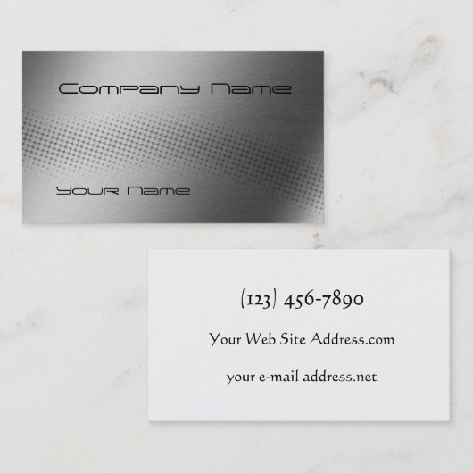 Techno Wave Brushed Metal Visitekaartje (Voorkant / Achterkant)