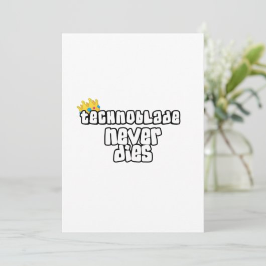 Technoblade vervalt nooit kaart (Staand voorkant)