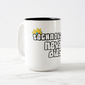 Technoblade vervalt nooit tweekleurige koffiemok (Voorkant links)