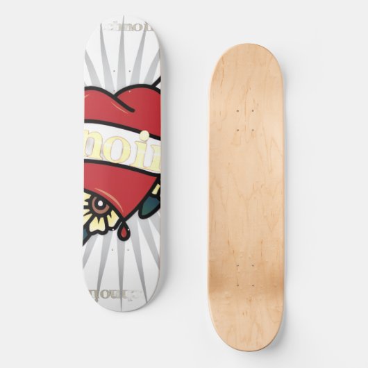 TechNoir "Bleeding Heart" Limited Deck Persoonlijk Skateboard (Voorkant)