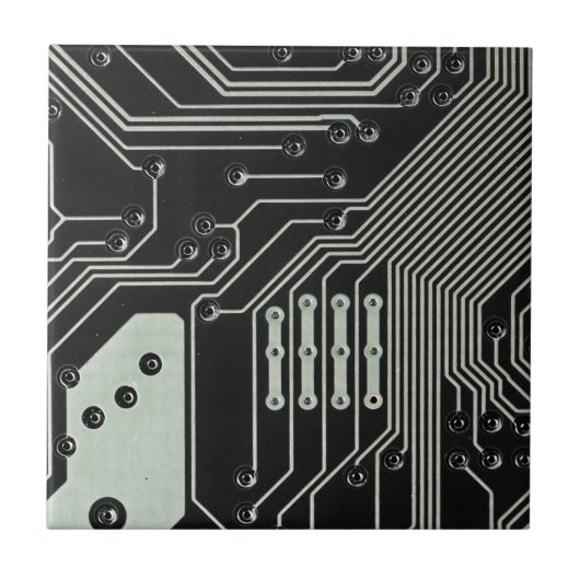 Technologie Black Circuit Board Tegeltje (Voorkant)