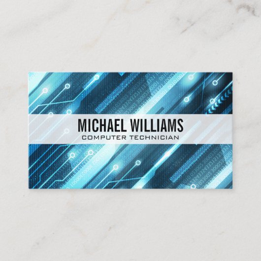 Technologie Elektronica Nummers Achtergrond Visitekaartje (Voorkant)