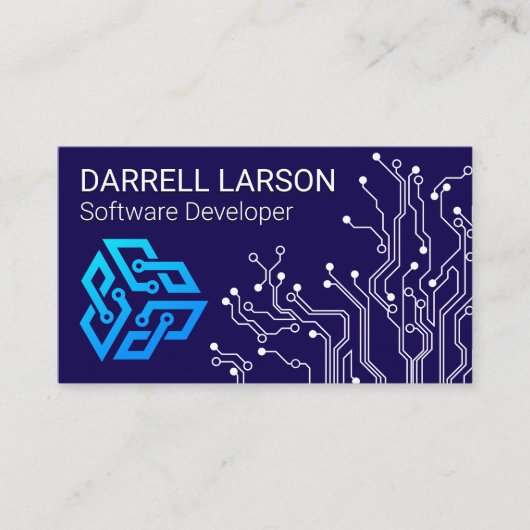 Technologie en computerhardware | Moderne Logo Visitekaartje (Voorkant)