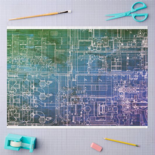 Technologie-engineer blauwdruk ontkoppeling tissuepapier (Craft)