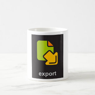 Technologie-exportpictogram Digitaal gegevensbesta Koffiemok