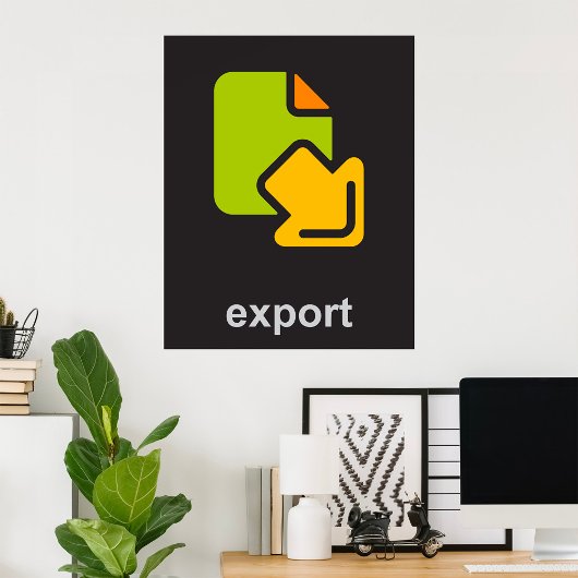 Technologie-exportpictogram Digitale gegevensbesta Poster