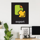Technologie-exportpictogram Digitale gegevensbesta Poster (Thuiskantoor)