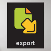 Technologie-exportpictogram Digitale gegevensbesta Poster (Voorkant)