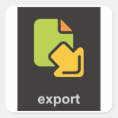 Technologie-exportpictogram Digitale gegevensbesta Vierkante Sticker (Voorkant)