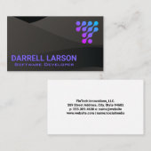 Technologie geeft vorm aan Logo-ontwerp | Donkere Visitekaartje (Voorkant / Achterkant)