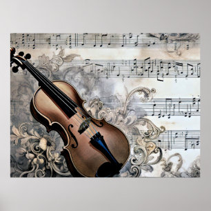 Technologie harmoniëren, muzikale illustratie, poster