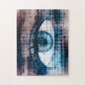 Technologie-innovatie met elektronisch oog legpuzzel (Verticaal)