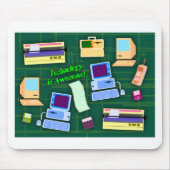Technologie is Geweldige Leuke Retro Items Kunst Muismat (Voorkant)