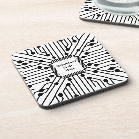 Technologie is mijn muze bier onderzetter (Linkerzijde)