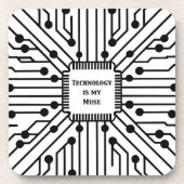 Technologie is mijn muze bier onderzetter (Voorkant)