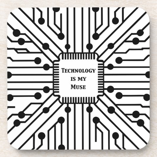 Technologie is mijn muze bier onderzetter (Voorkant)