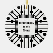 Technologie is mijn muze keramisch ornament (Voorkant)