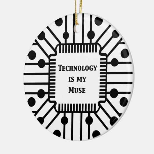 Technologie is mijn muze keramisch ornament (Links)