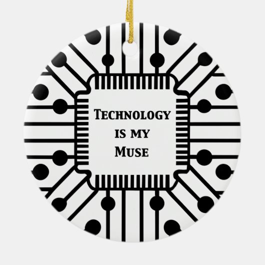 Technologie is mijn muze keramisch ornament (Achterkant)