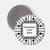 Technologie is mijn muze magneet (Voorkant / Achterkant)