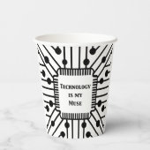 Technologie is mijn muze papieren bekers (Achterkant)