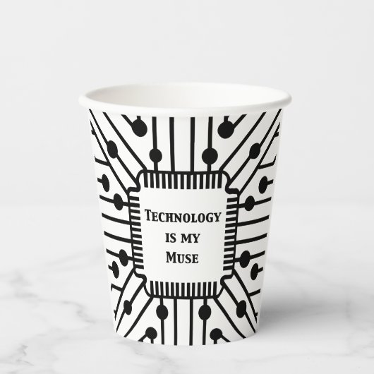Technologie is mijn muze papieren bekers (Voorkant)