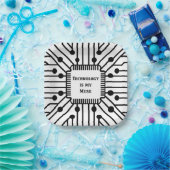 Technologie is mijn muze papieren bordje (Feest)