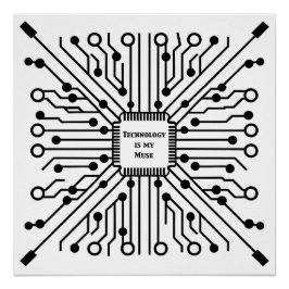 Technologie is mijn muze perfect poster