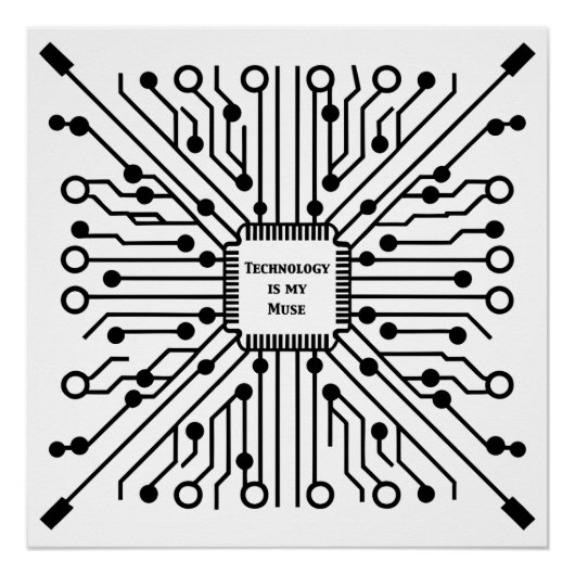 Technologie is mijn muze perfect poster (Voorkant)