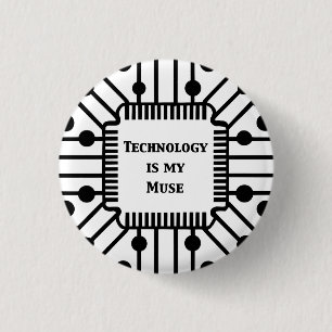Technologie is mijn muze ronde button 3,2 cm