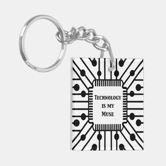 Technologie is mijn muze sleutelhanger (Voorkant Links)