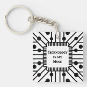 Technologie is mijn muze sleutelhanger (Voorkant)