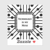 Technologie is mijn muze sticker (Vel)