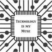 Technologie is mijn muze sticker (Voorkant)