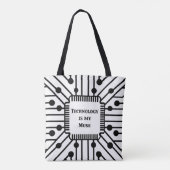 Technologie is mijn muze tote bag (Achterkant)